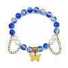 Alloy Butterfly Charm Bracelets BJEW-JB14139-02-3