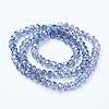 Electroplate Transparent Glass Beads Strands EGLA-A034-T6mm-Y02-2