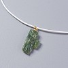 Natural Tourmaline Pendant Necklaces NJEW-P245-B01-G-3