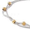 Vacuum Plating 304 Stainless Steel Double Satellite Chains Multi-strand Anklet STAS-E001-09P-2