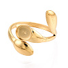 Leaf 304 Stainless Steel Cuff Ring Components X-STAS-T066-22G-2