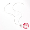 Rhodium Plated 925 Sterling Silver Ring Pendant Necklaces OT8408-1