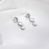 Simple Heart Stainless Steel Dangle Stud Earrings AR2302-1-1