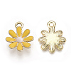 Light Gold Plated Alloy Pendants X-ENAM-T009-39B-2