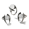 Natural Quartz Crystal Wings Adjustable Rings RJEW-K241-04AS-07-4