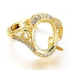 Adjustable Brass Micro Pave Clear Cubic Zirconia Solitaire Ring Settings ZIRC-I049-10G-1