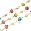 Handmade Brass & Glass Beaded Link Chains CHC-Q021-02A-G-1