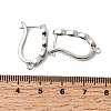 Teardrop Brass Micro Pave Clear Cubic Zirconia Hoop Earring Findings KK-A289-09P-3