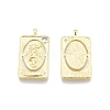 Brass Micro Pave Clear Cubic Zirconia Pendants KK-G432-19G-1