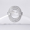 Oval 304 Stainless Steel Open Cuff Rings for Women RJEW-F174-05P-4