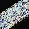 Electroplate Transparent Glass Beads Strands X-EGLA-N022-04A-D21-1