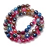 Electroplated Natural Agate Beads Strands G-B191-A07-6mm-11-4