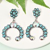 Alloy Synthetic Turquoise Dangle Stud Earrings EJEW-U053-09A-AS-2