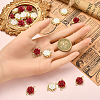20Pcs 2 Colors Alloy & Plastic Rose Flower Connector Charms FIND-YW0008-32-4