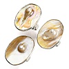 Freshwater Shell with Pearl Adjustable Finger Rings for Girl Women AJEW-Z010-03-2