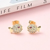 Fish Brass Micro Pave Clear Cubic Zirconia Stud Earrings EJEW-Z144-17G-1