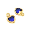 Heart Rack Plating Brass Glass Pendants KK-S385-01G-05-2