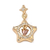 Brass Micro Pave Cubic Zirconia Pendants KK-C168-04G-1