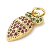 Brass Micro Pave Cubic Zirconia Pendants KK-S511-03H-G-2