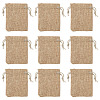 20Pcs Rectangle Polyester Imitation Burlap Packing Pouches Drawstring Bags ABAG-TA0001-95B-3