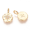 Brass Micro Pave Cubic Zirconia Charms X-ZIRC-R015-105G-2