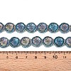 Half Electroplate Baking Paint Glass Beads Strands EGLA-K061-11A-AB09-2