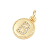 Brass Micro Pave Clear Cubic Zirconia Charms CU-CBA56CE-12G-B-2