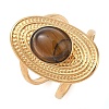 Oval Natural Mixed Stone Finger Rings RJEW-Z057-14G-3