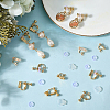 Brass Clip-on Earring Converters Findings KK-BBC0021-50G-4