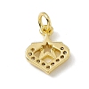 Brass Micro Pave Clear Cubic Zirconia Charms ZIRC-F132-70G-2