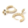 Brass with Cubic Zirconia Dangle Hoop Earrings EJEW-G362-05KCG-2