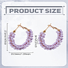 1 Pair Alloy Glass Seed Beads Hoop Earrings EJEW-LP0003-65E-2