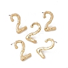 Brass Number Stud Earrings with 925 Sterling Silver Pins for Women LS-EJEW-A077-01B-2