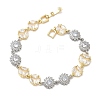 Brass Micro Pave Clear Cubic Zirconia Link Chain Bracelets for Women BJEW-C156-06B-PG-4