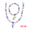 Plastic Beaded Pendant Necklace & Beaded Charm Bracelet FS-WG6D3EF-06-2