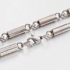 Tarnish Resistant 304L Stainless Steel Bar Link Chain Necklaces NJEW-F101-03-1