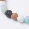 Natural Flower Amazonite Stretch Bracelets BJEW-JB03682-01-2