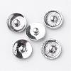 Antique Silver Tone Zinc Alloy Enamel Letter Jewelry Snap Buttons SNAP-N010-86I-NR-3