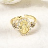 Brass Micro Pave Clear Cubic Zirconia Cuff Open Rings RJEW-Z136-02G-1