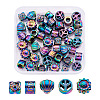 Fashewelry 50Pcs 5 Style Rainbow Color Alloy European Beads FIND-FW0001-32-NR-10