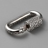 Brass Micro Pave Clear Cubic Zirconia Screw Carabiner Lock Charms DIY-WH0064-18P-2