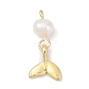 Natural Cultured Freshwater Pearl & Brass Pendants KK-U062-15G-1