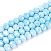Anti-Tarnish Electroplate Rondelle Glass Beads Strands EGLA-T021-8mm-17-03-1