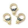 Brass Micro Pave Clear Cubic Zirconia Lobster Claw Clasps KK-K385-009G-2