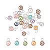 20Pcs Shell Pearl Round Copper Wire Wrapped Pendants PALLOY-PHE00006-6