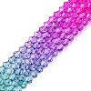 Gradient Color Baking Painted Glass Bead Strands DGLA-A039-T6mm-A011-4