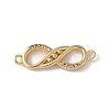 Brass Micro Pave Clear Cubic Zirconia Connector Charms LS-KK-Q044-01F-G-1