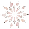 SUNNYCLUE 20Pcs 2 Style Natural Rose Quartz Pendants with Stainless Steel Color Alloy Findings G-SC0001-54-1