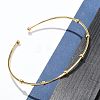 304 Stainless Steel Arm Cuff Bangles for Women AJEW-P127-03G-3
