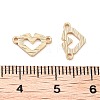 Brass Laser Cut Heart Connector Charms KK-U028-06G-3